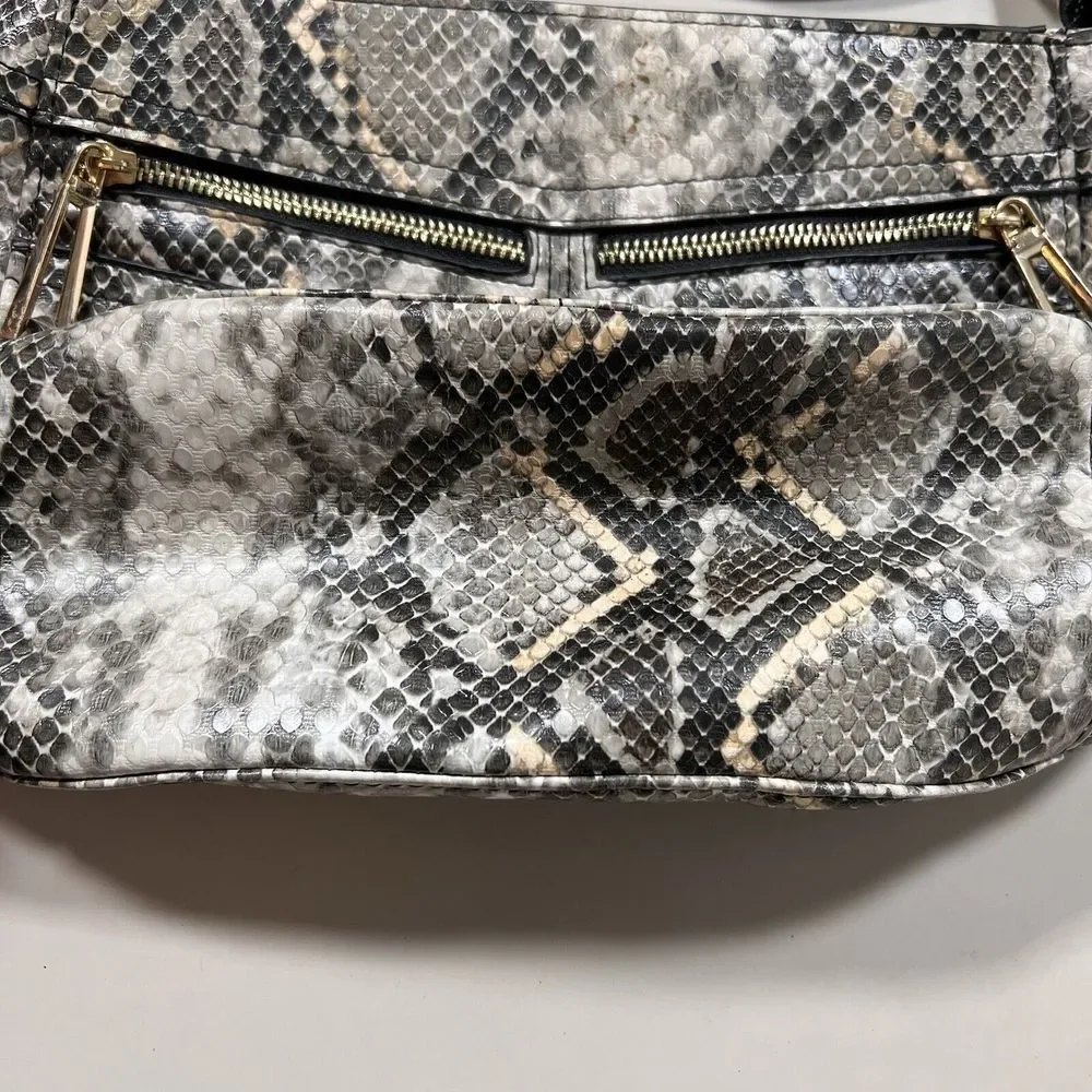 Jessica Simpson Faux Snake Skin Shoulder Bag Cross Body Purse Medium‎ Size